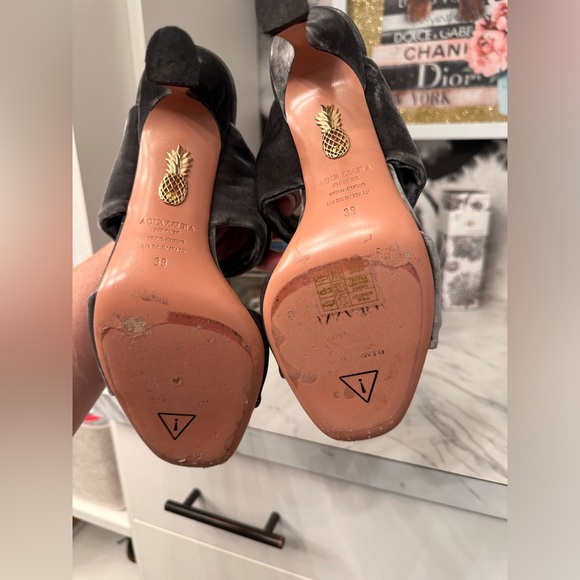 Velvet Aquazurra 75MM Knot Pumps - Picture 2 of 7